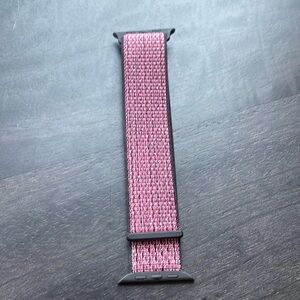 44mm Bright Pink and Black Sport Loop Band